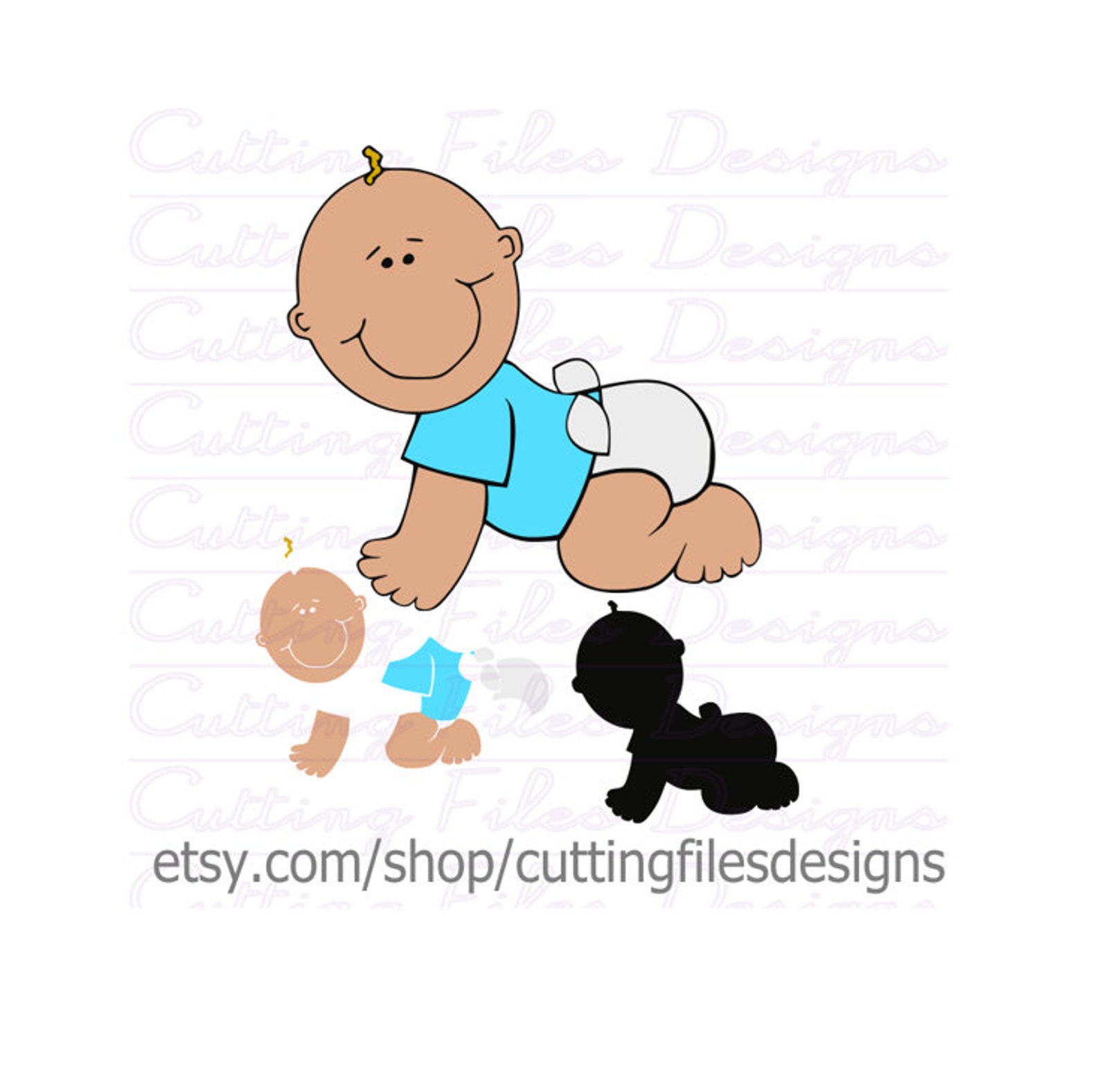 Crawling Baby Boy SVG Cutting File w/PNG for Cricut Design Etsy