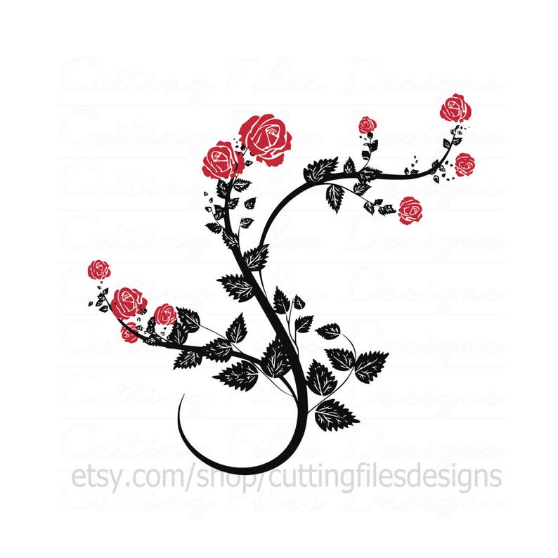 Download Rose Vine SVG Cutting File w/PNG for Cricut Design Space and | Etsy