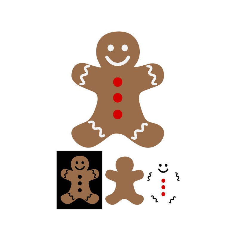Download Christmas Ginger Bread Man SVG Design Cutting File also | Etsy