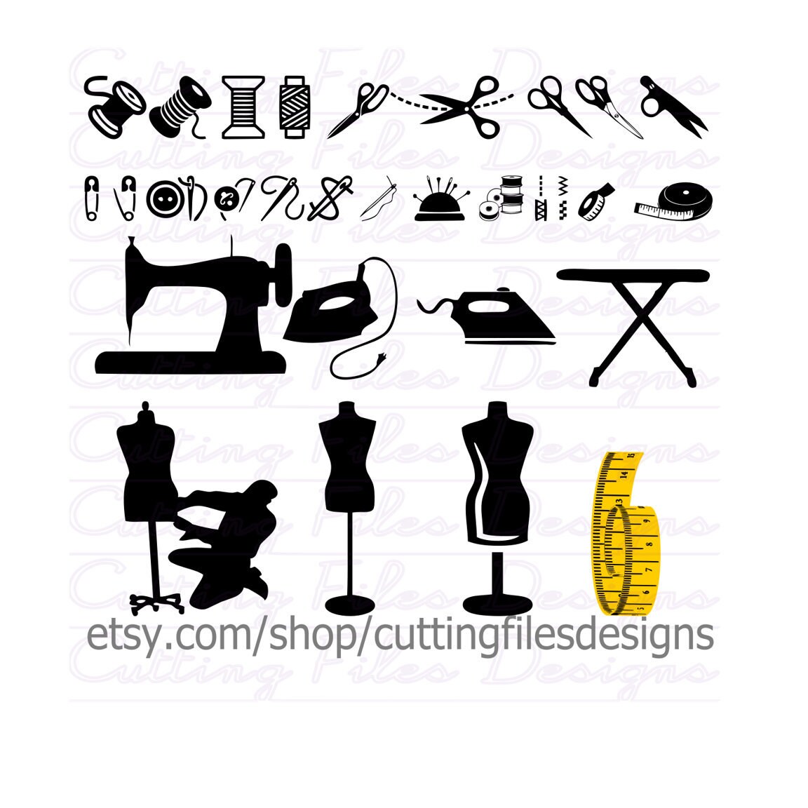 Download Sewing Essentials Svg Cutting File W Png For Cricut Design Etsy