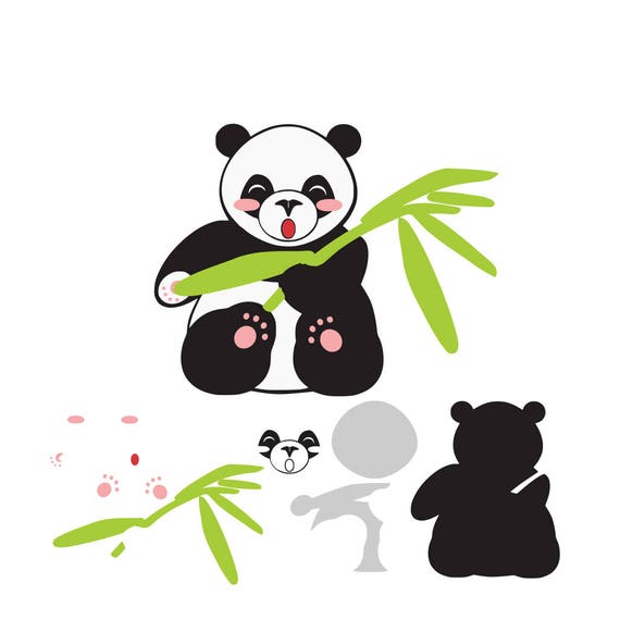 Cute Panda SVG Design Cutting File also includes PNG for | Etsy