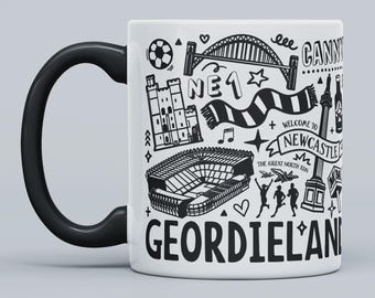 Geordieland - Illustrated Newcastle Pattern Mug