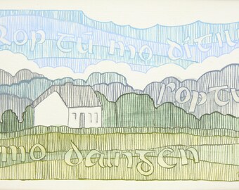 Be Thou My Shelter - Original Gouache Artwork in Irish