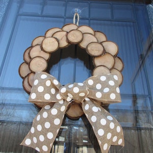 Wood Slice Wreath: Rustic Farmhouse Front Door Decor