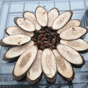 Wreath, wood slice wreath, sunflower wreath, Fall Wreath, Front Door Fall Wreath, Front Door Wreath, Modern Farmhouse wreath, home decor