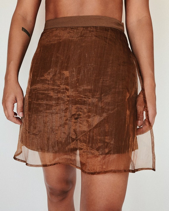 Women's Vintage Organza Skirt / Brown Iridescent O