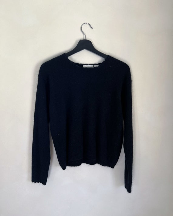 Vintage Women's Angora Sweater / Black Sweater / A