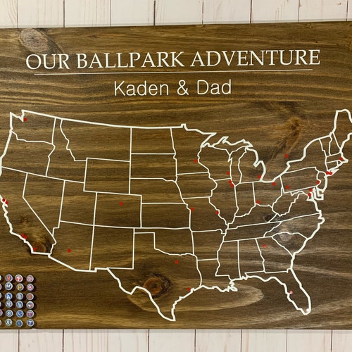 Custom MLB Ballpark Bucket List Map Etsy UK