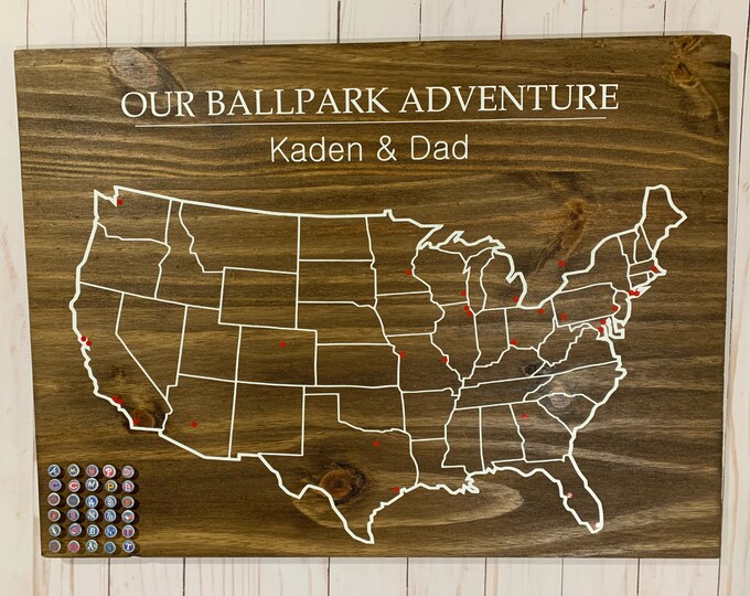 Custom MLB Ballpark Bucket List Map Etsy