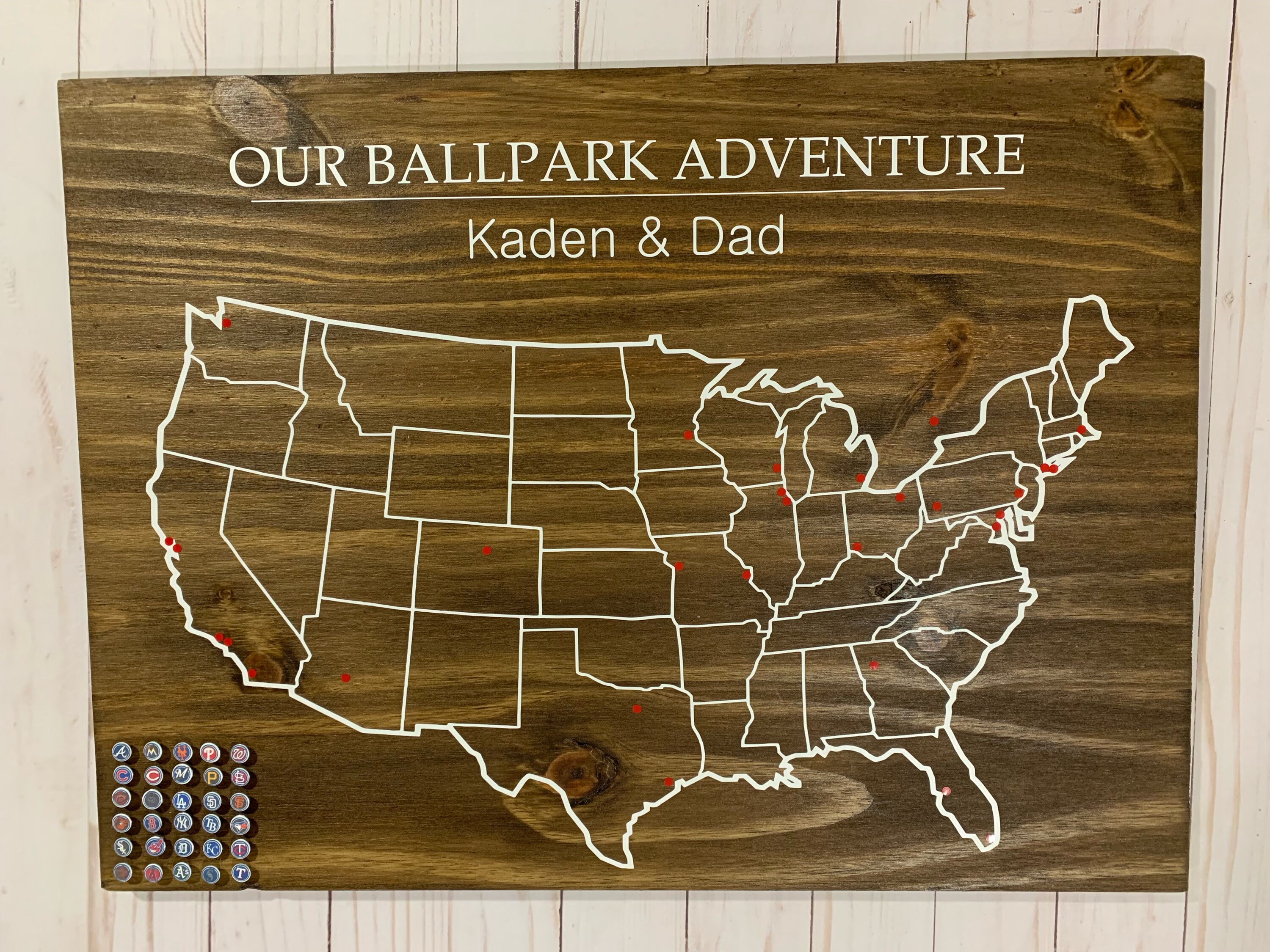Custom MLB Ballpark Bucket List Map Etsy UK