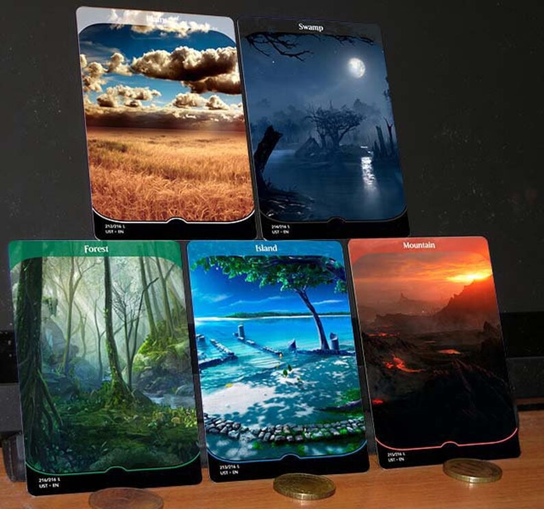 5x Basic Lands. For Commander Cube Draft EDH or Casual Etsy