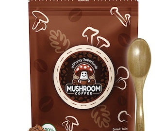 Mushroom Coffee: Lion's Mane, Reishi, Cordyceps - Focus & Immunity Blend (30 Servings)