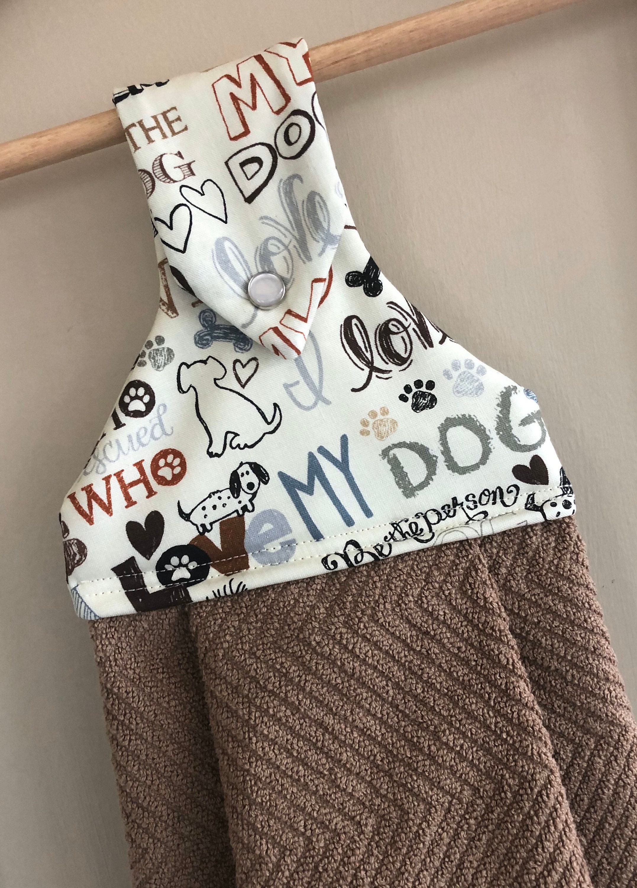 I Love My Dog Hanging Kitchen Towel // Kitchen Towel // Dish Towel ...