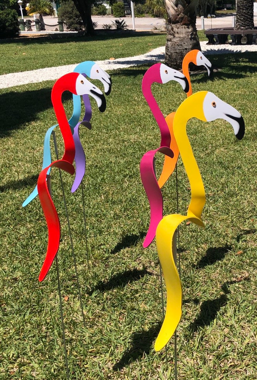 Dancing Yard Flamingo Decor Choose Color Etsy