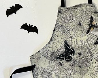 Creepy Moths and Webs Apron // Men's Apron // Women's Apron // Kitchen Apron // Spooky Decor // Halloween Apron