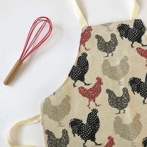 Rooster Check Apron // Women&#39;s Apron // Men&#39;s Apron // Kitchen Apron // Farmhouse Kitchen