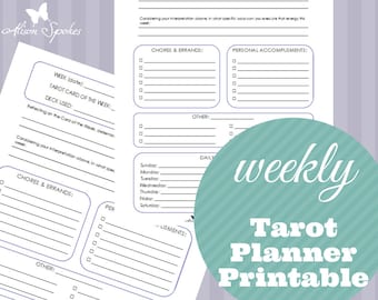 Tarot Weekly Planner Printable - Letter Size
