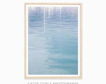 Water Photography - Signed Abstract Fine Art Prints - Stone Blue Wall Art -  Large Framed Art - Water Ripples - Coastal Wall Decor