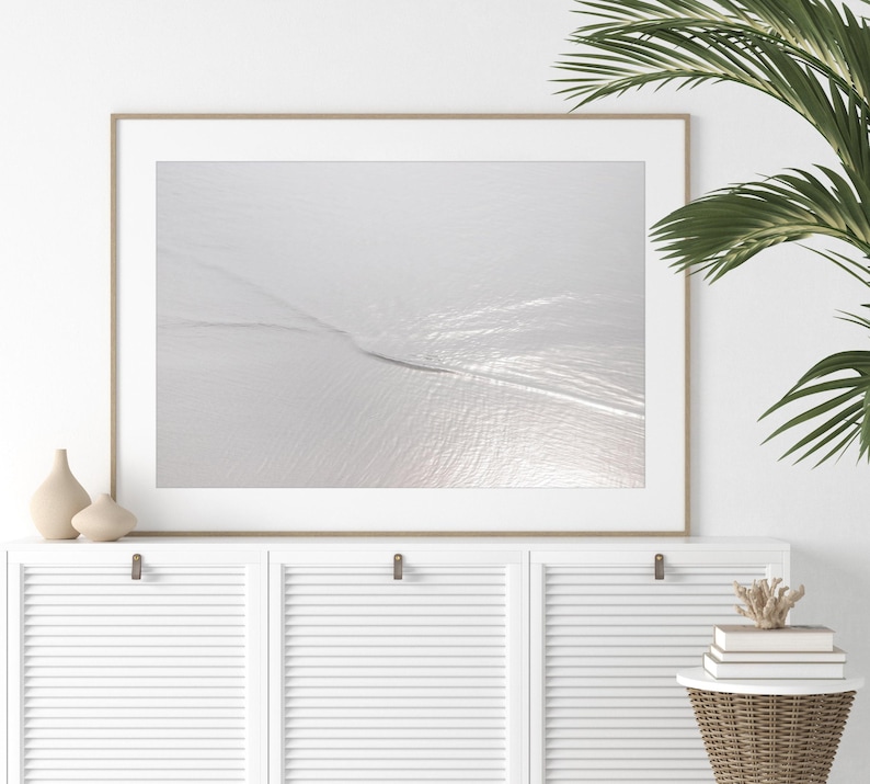 Water Ripples Art Print - Minimalist Fine Art Photography - Neutral Colors Calming Wall Decor - Large Framed Monochromatic Gray Wall Art image 3