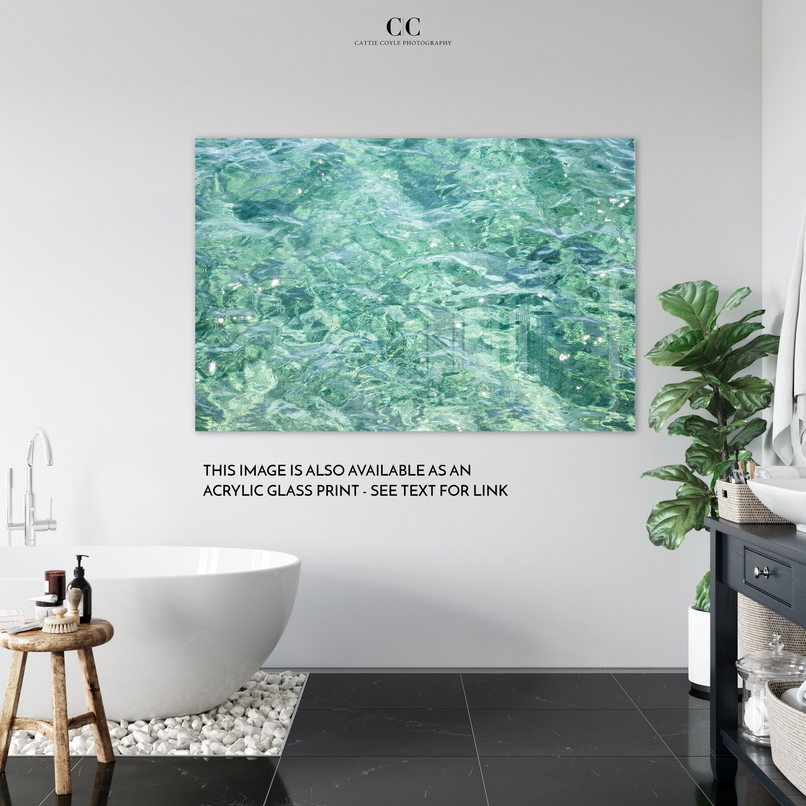 Water Photography Seafoam Green Abstract Wall Art Large Framed Ocean