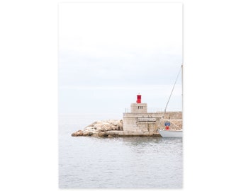 Nautical Wall Art - French Riviera Fine Art Photography - Mediterranean Sea - Large Framed Prints - Boat Art Print - Blue Coastal Wall Decor