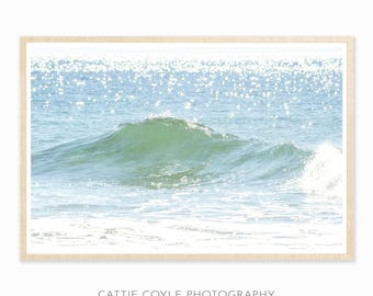 Meeres Wellen - Fine Art Fotografie - Blaue und Grüne Kunst - Strand Haus Wand Dekor - Wasser Kunstdrucke - Große gerahmte Küsten Wand Kunst