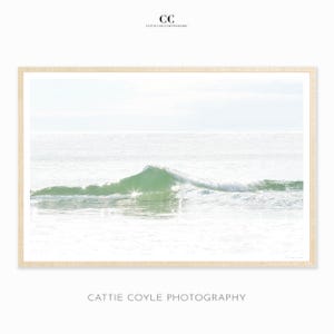Impressão artística fotográfica de ondas do oceano - Arte de parede costeira emoldurada grande - Decoração de casa de praia - Arte de parede com paisagem marinha grande