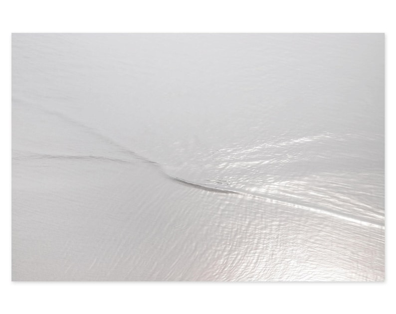 Water Ripples Art Print - Minimalist Fine Art Photography - Neutral Colors Calming Wall Decor - Large Framed Monochromatic Gray Wall Art image 1