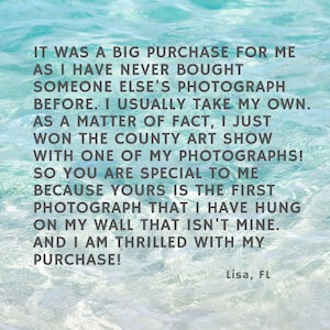 Turquoise Water art print by Cattie Coyle Photography Customer testimonial