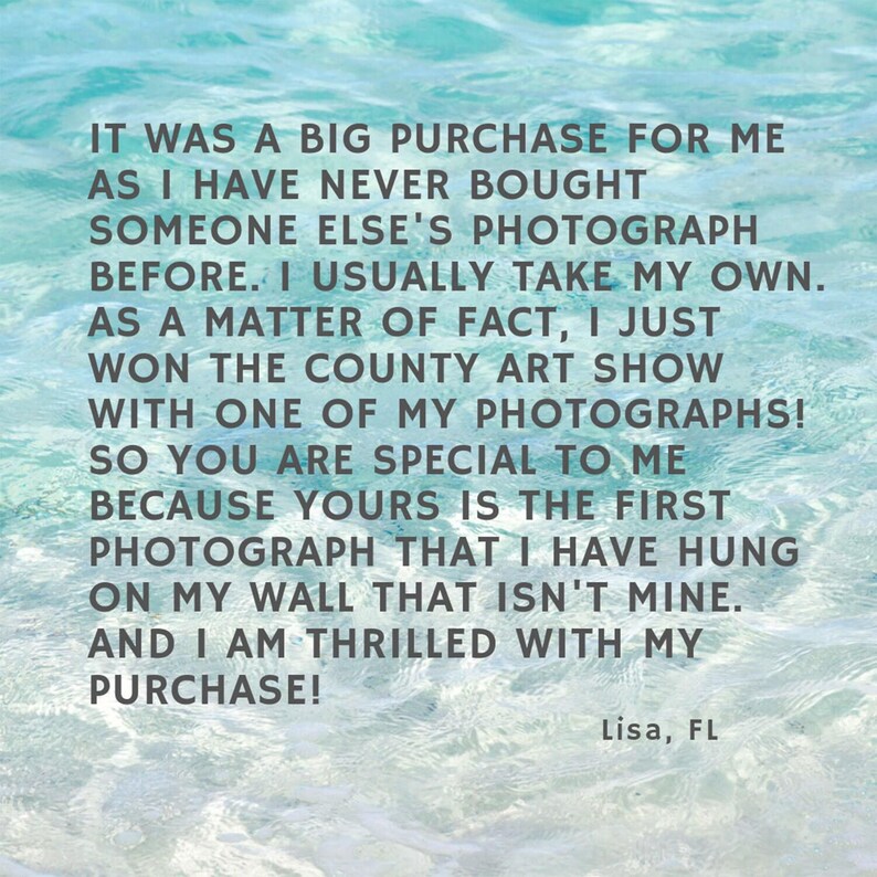 Turquoise Water art print by Cattie Coyle Photography Customer testimonial