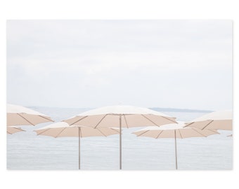 Beach Umbrellas - French Riviera Fine Art Photography - Mediterranean Sea - Relaxing Wall Art - Large Framed Prints - Coastal Wall Decor