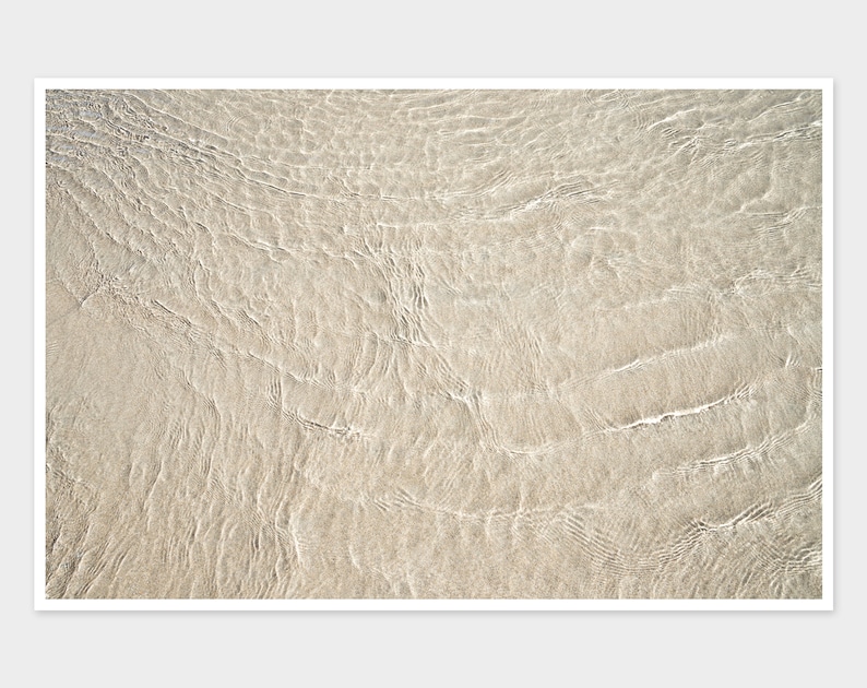 Abstract Art Oversized Framed Art Beach Pictures Water Ripples Nature Photography Living Room Wall Decor Neutral Colors