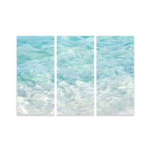 Three Piece Acrylic Glass Wall Art – Oversized Triptych – Turquoise Water Photography – Coastal Wall Decor – Set of 3 Large Art Panels