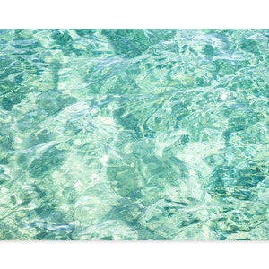 Abstract Wall Art - Water Ripples - Nature Photography - Seafoam Green Ocean Prints - Living Room Wall Decor - Large Framed Coastal Wall Art