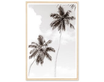 Palm Tree Art - Black and White Photography - Palm Trees Print - Large Framed Art - Coastal Decor - Black and White Prints - Beach House Art