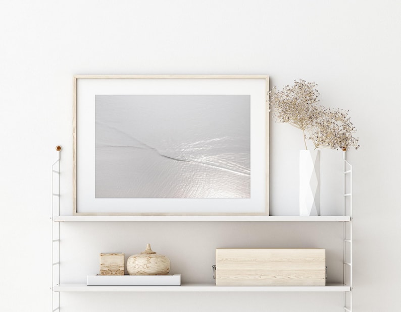 Water Ripples Art Print - Minimalist Fine Art Photography - Neutral Colors Calming Wall Decor - Large Framed Monochromatic Gray Wall Art image 2