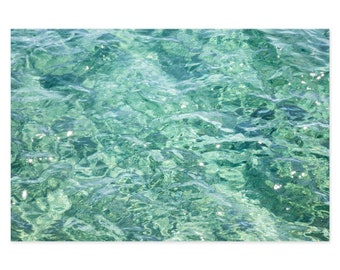 Water Photography - Seafoam Green Abstract Wall Art - Large Framed Ocean Prints - Water Ripples - Oversized Mint Green Coastal Wall Decor