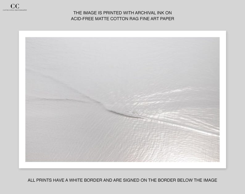 Water Ripples Art Print - Minimalist Fine Art Photography - Neutral Colors Calming Wall Decor - Large Framed Monochromatic Gray Wall Art image 4