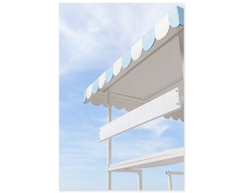 Lifeguard Tower - French Riviera - Beach Photography - Sky Blue and White Wall Art - Large Framed Prints - Coastal Wall Decor - Côte d'Azur