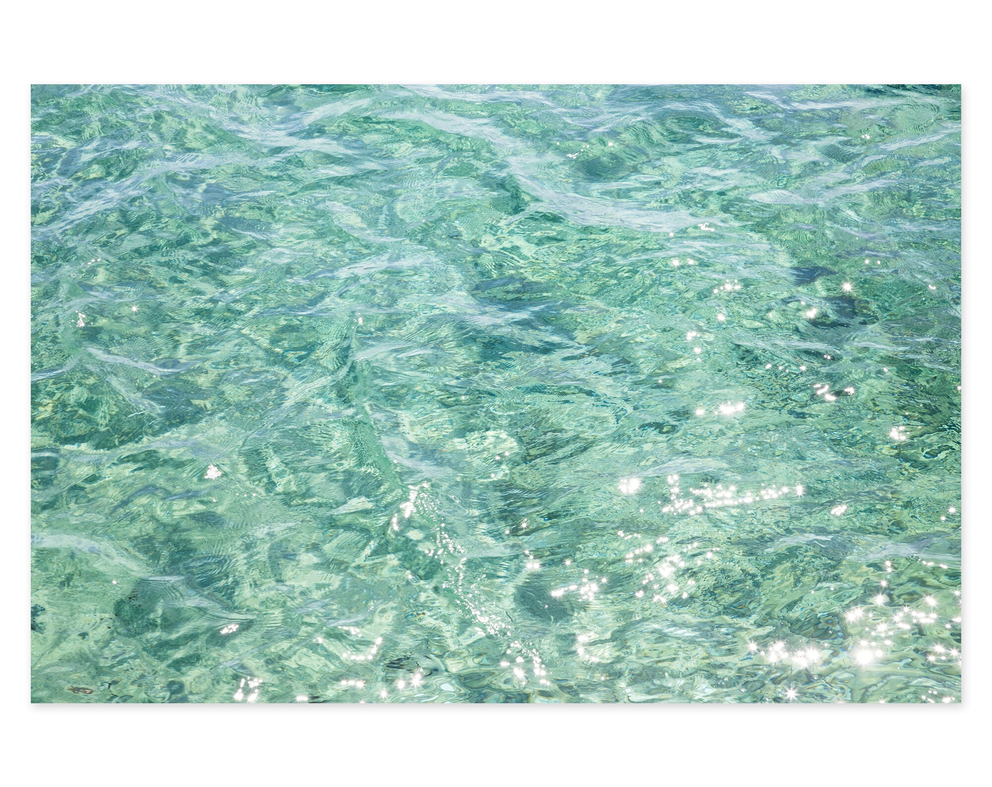 Clear blue water, Colorful ocean photography print