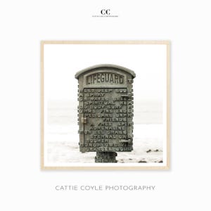 Beach Photography - Lifeguard - Southern California - Coastal Wall Decor - Green Wall Art - Square Framed Prints - Gifts for Surfers