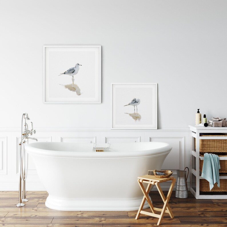 Seagull Art Print - Bird Photography - Minimalist Art for Beach House ...