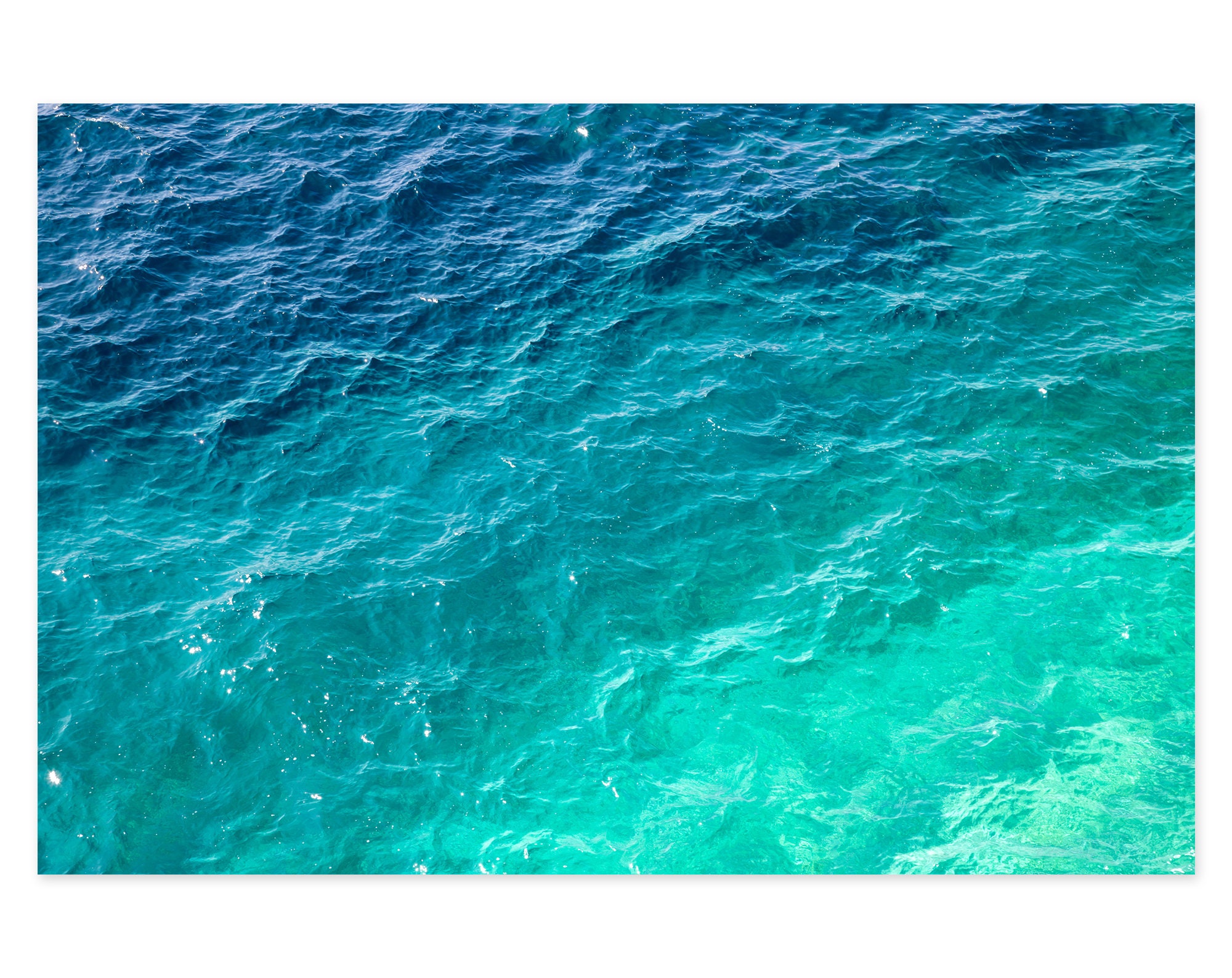 Ombré Wall Art Shades of Teal, Blue, Cyan, Aquamarine, Mint Green