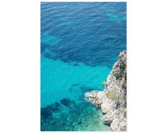 Turquoise Blue and Teal Water Photography - Framed Art Prints - Mediterranean Sea Aerial View - Coastal Wall Decor – French Riviera Print