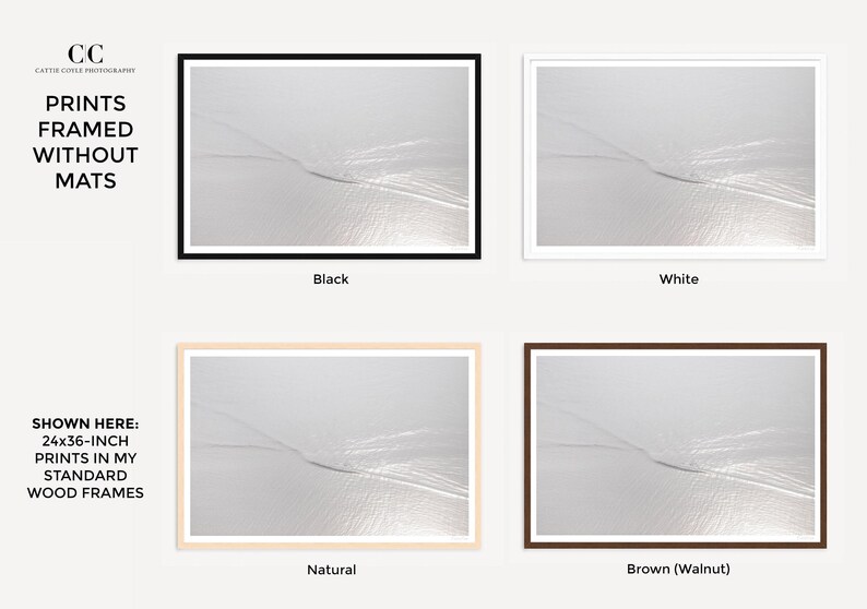 Water Ripples Art Print - Minimalist Fine Art Photography - Neutral Colors Calming Wall Decor - Large Framed Monochromatic Gray Wall Art image 7