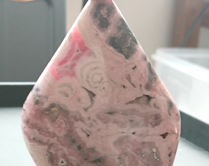 Rhodochrosite slice with manganese 75 grams - Rhodochrosite slab Argentina