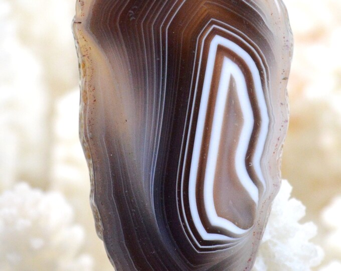 Agate 81 carats - pendentif cabochon pierre naturelle - Botswana // Ref AR96