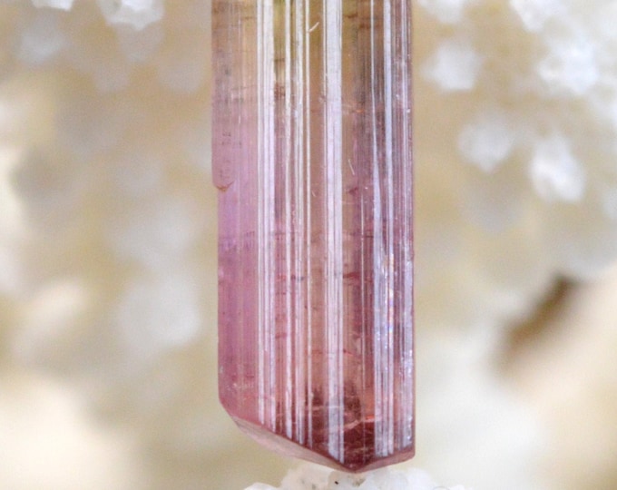 Bi-color tourmaline 7.20 carats - natural stone crystal pendant - Pakistan