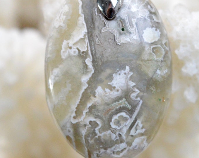 Agate 24 carats - pendentif cabochon pierre naturelle - Mexique // Ref V93