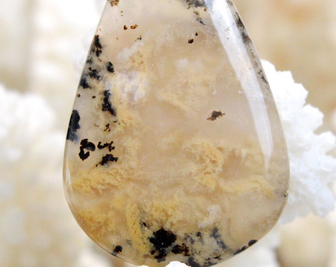 30 carat dendrite agate - natural stone cabochon pendant - Indonesia // REF O6